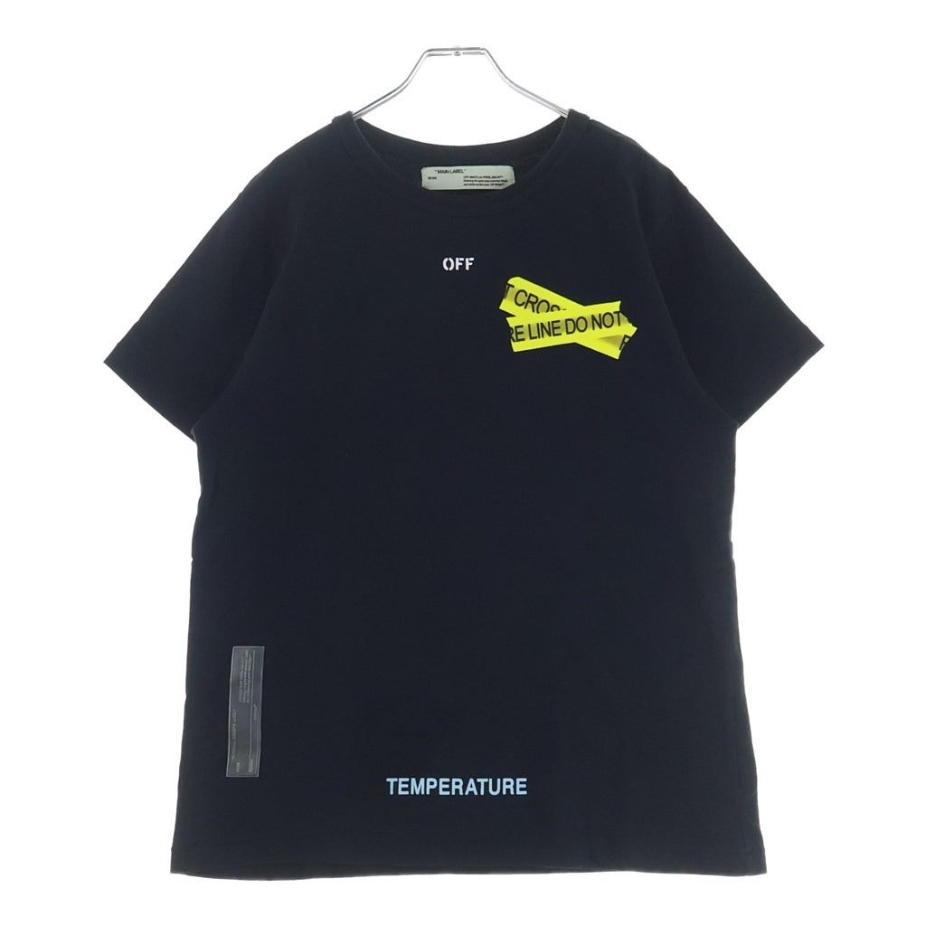 OFF-WHITE(オフホワイト) 18SS Fire Tape T-Shirt 半袖Tシャツ ブラック OMAA002S18185006