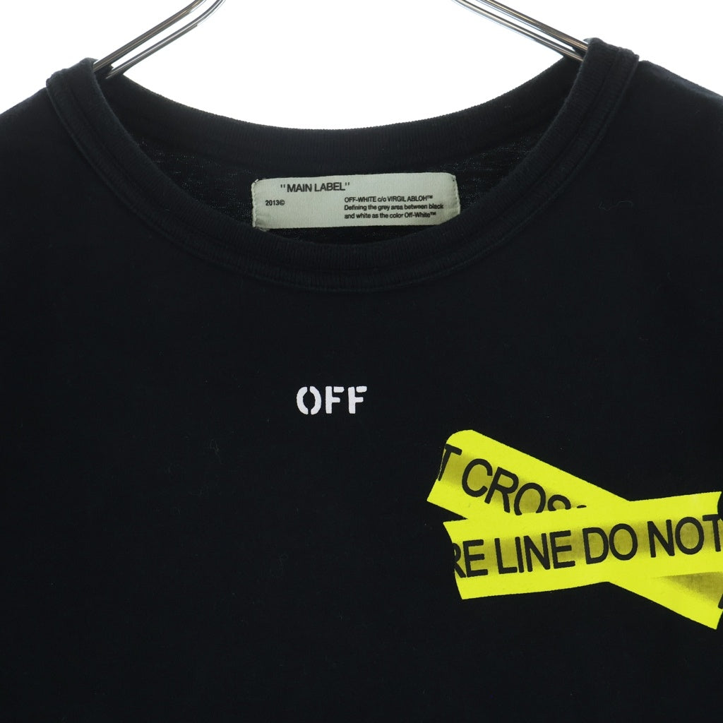 OFF-WHITE(オフホワイト) 18SS Fire Tape T-Shirt 半袖Tシャツ ブラック OMAA002S18185006