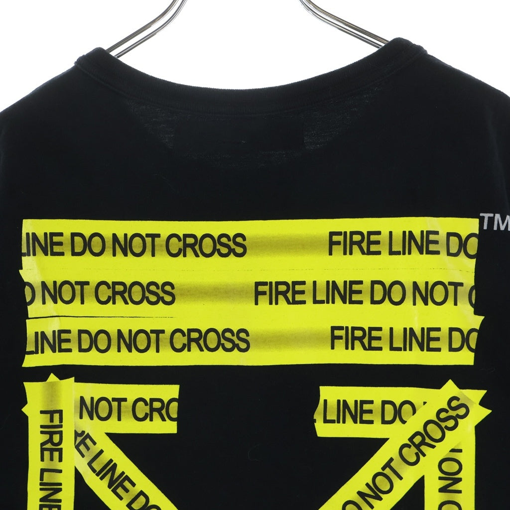 OFF-WHITE(オフホワイト) 18SS Fire Tape T-Shirt 半袖Tシャツ ブラック OMAA002S18185006