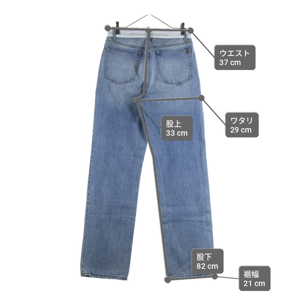 ALEXANDER WANG(アレキサンダーワン) Waist Logo Jean ウエストロゴデニムパンツ ジーンズ インディゴ レディース 4DC42244241
