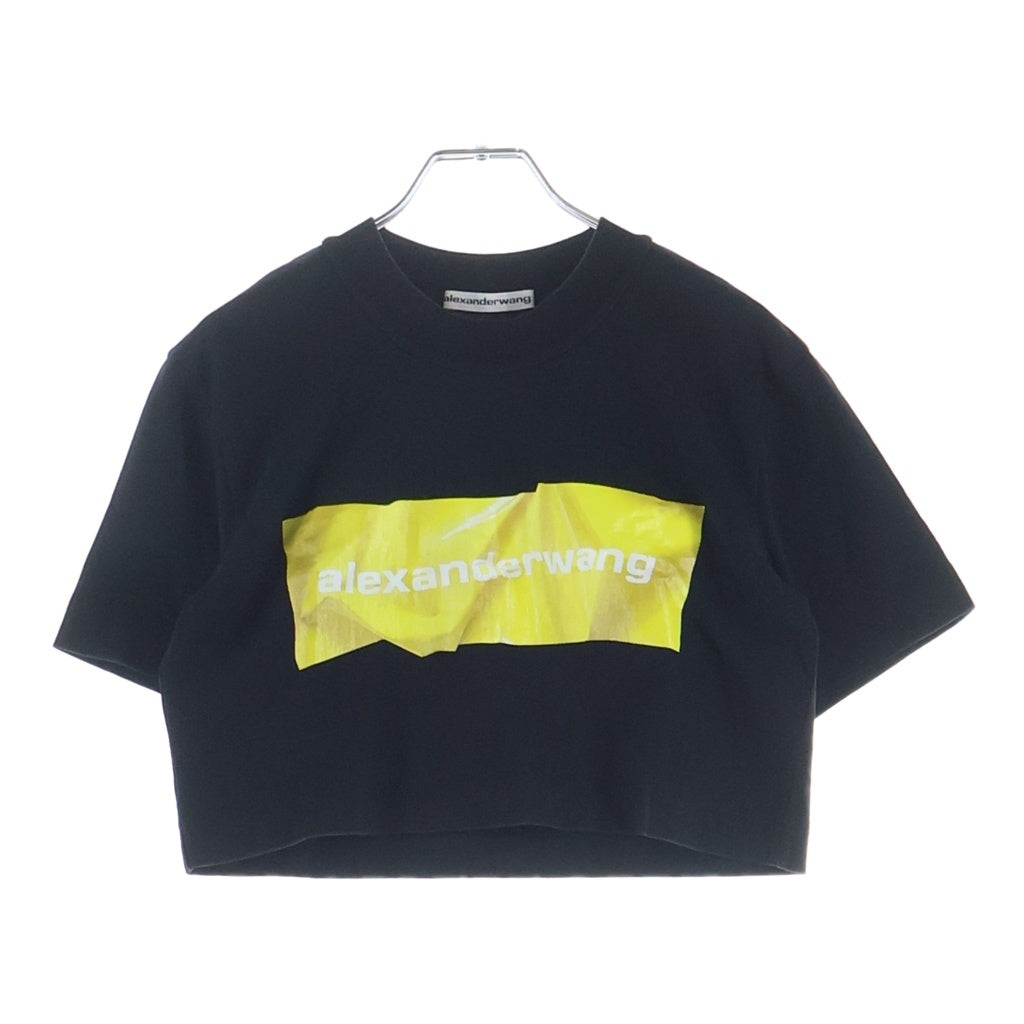 ALEXANDER WANG(アレキサンダーワン) Cropped T-Shirt クロップド半袖Tシャツ ブラック レディース