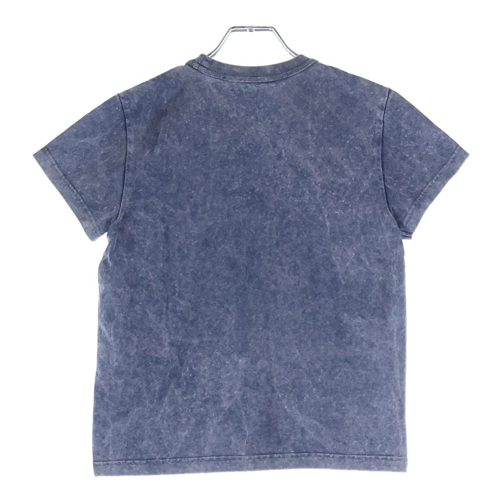 ALEXANDER WANG(アレキサンダーワン) Cropped T-Shirt フェード加工 エンボスロゴ クロップド半袖Tシャツ ネイビー レディース 1CC1241876