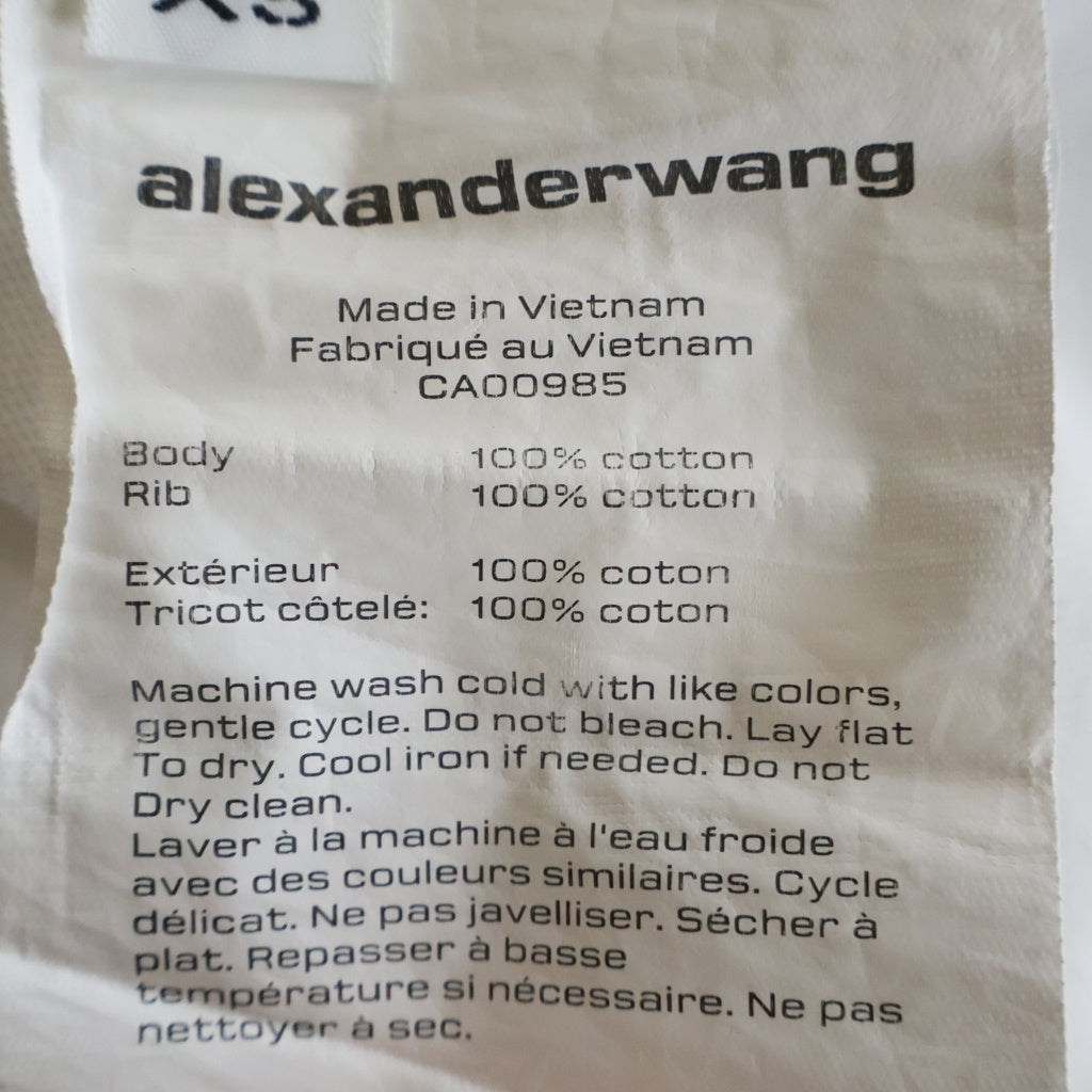 ALEXANDER WANG(アレキサンダーワン) Cropped T-Shirt クロップド半袖Tシャツ ホワイト レディース
