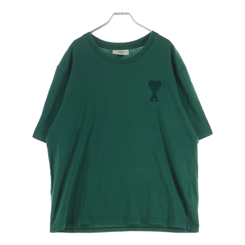 AMI Alexandre Mattiussi(アミアレクサンドルマテュッシ) S/S T-Shirt ハートロゴ刺繍 半袖Tシャツ グリーン A21HJ128.726