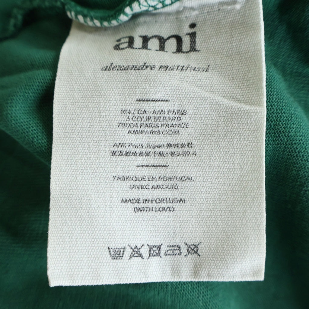 AMI Alexandre Mattiussi(アミアレクサンドルマテュッシ) S/S T-Shirt ハートロゴ刺繍 半袖Tシャツ グリーン A21HJ128.726