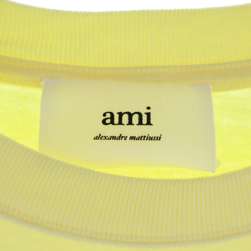 AMI Alexandre Mattiussi(アミアレクサンドルマテュッシ) S/S T-Shirt ハートロゴ刺繍 半袖Tシャツ イエロー E22UTS002.726
