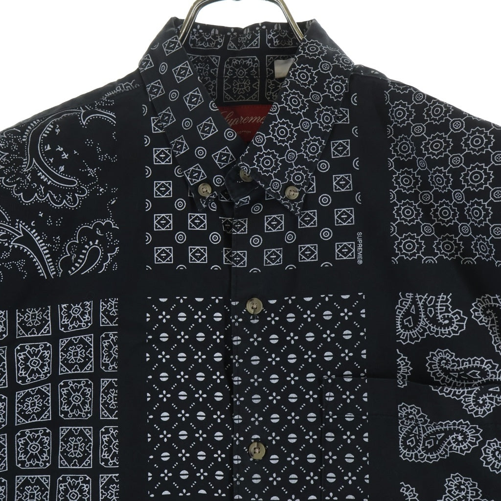 SUPREME(シュプリーム) 20SS Paisley Grid Shirt ペイズリー 長袖シャツ ブラック