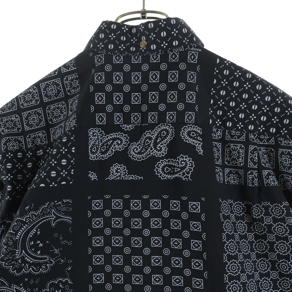 SUPREME(シュプリーム) 20SS Paisley Grid Shirt ペイズリー 長袖シャツ ブラック