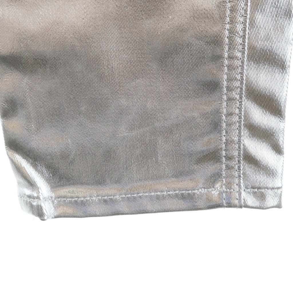 CELINE(セリーヌ) Metallic Silver Stretch Pants エディ期 メタリックストレッチパンツ シルバー レディース 2NO12359E