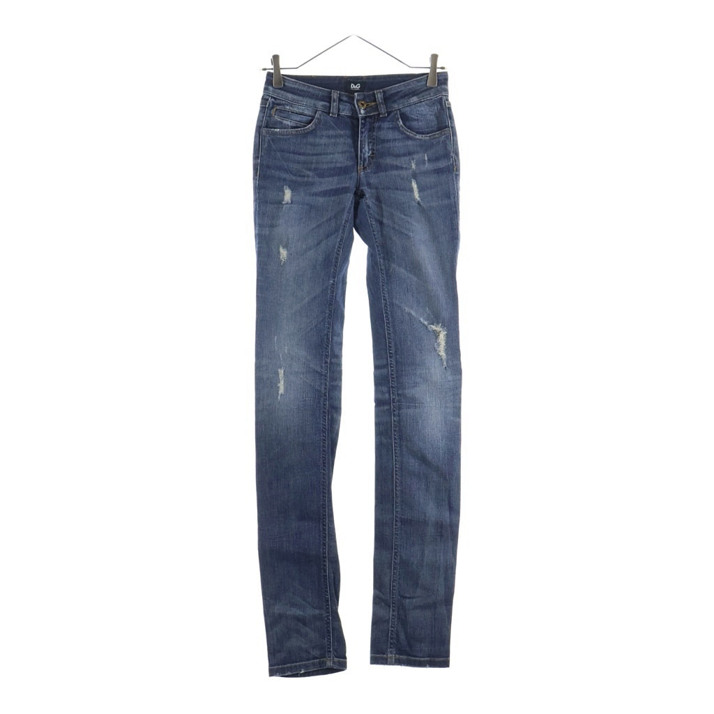 DOLCE & GABBANA(ドルチェアンドガッバーナ) Denim Pants ダメージ加工 スキニーデニムパンツ インディゴ レディース S50449 SD984