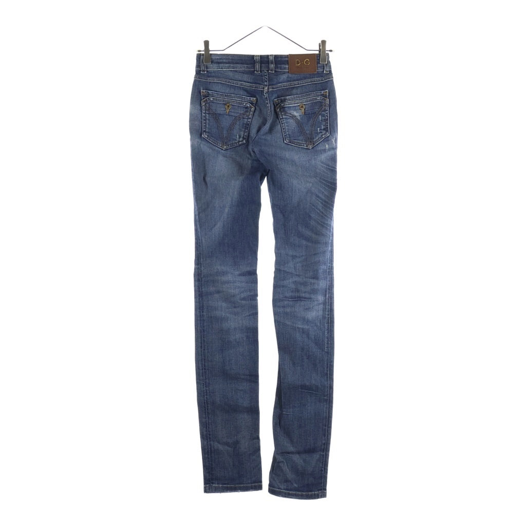 DOLCE & GABBANA(ドルチェアンドガッバーナ) Denim Pants ダメージ加工 スキニーデニムパンツ インディゴ レディース S50449 SD984
