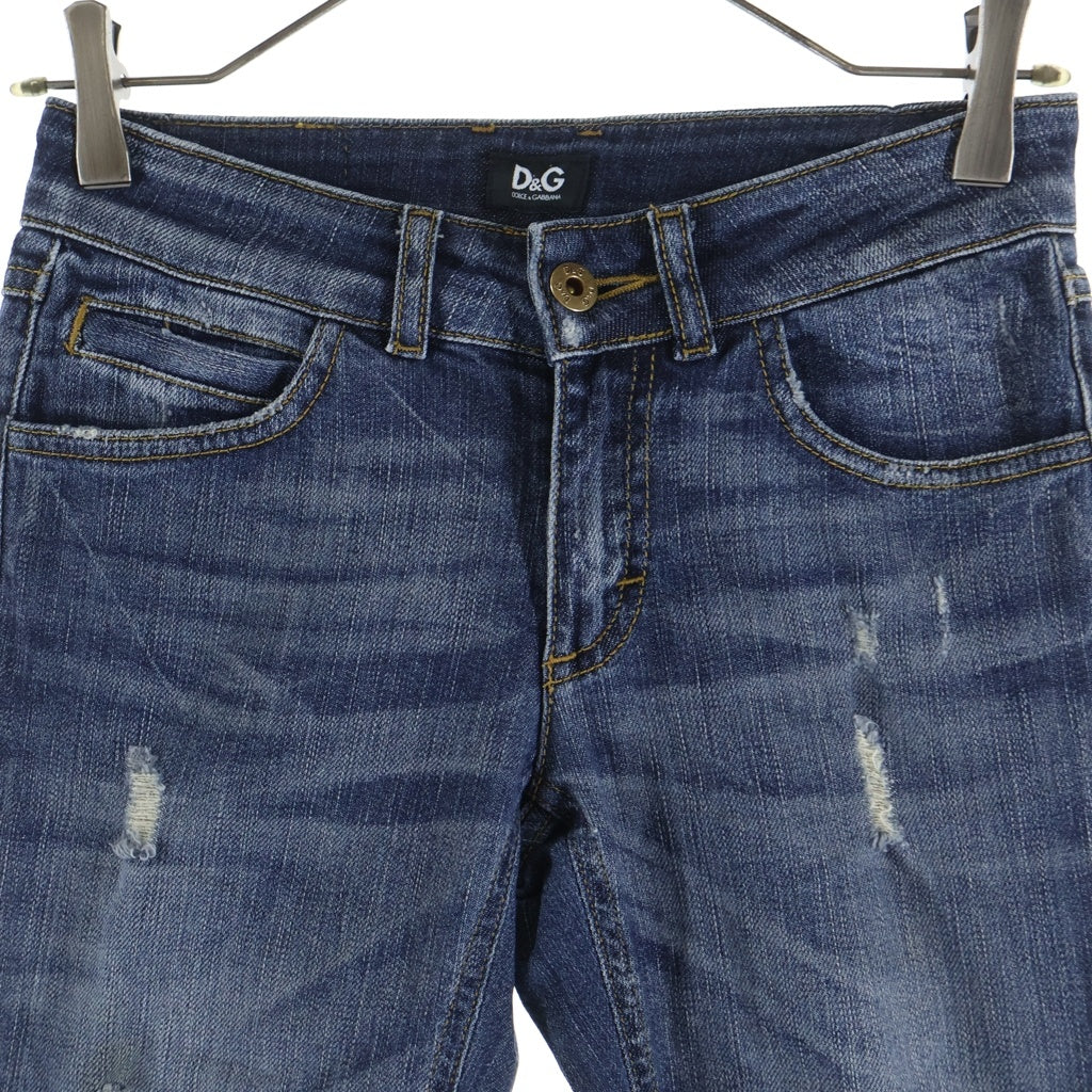 DOLCE & GABBANA(ドルチェアンドガッバーナ) Denim Pants ダメージ加工 スキニーデニムパンツ インディゴ レディース S50449 SD984