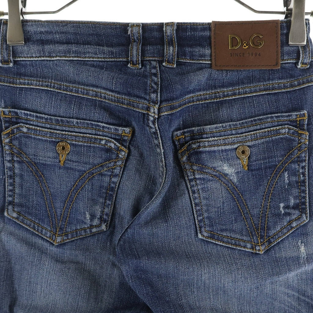 DOLCE & GABBANA(ドルチェアンドガッバーナ) Denim Pants ダメージ加工 スキニーデニムパンツ インディゴ レディース S50449 SD984