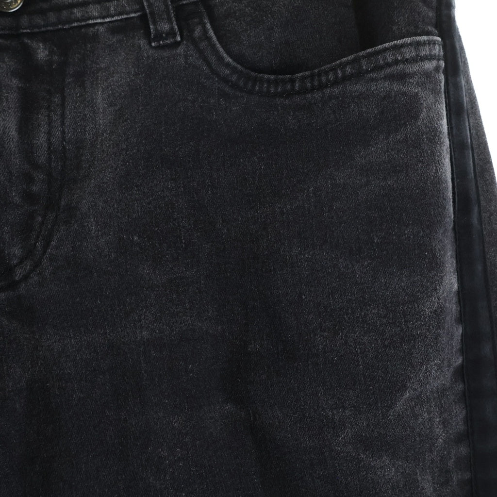 DOLCE & GABBANA(ドルチェアンドガッバーナ) Denim Pants 裾ジップ ロゴプレート デニムパンツ グレー