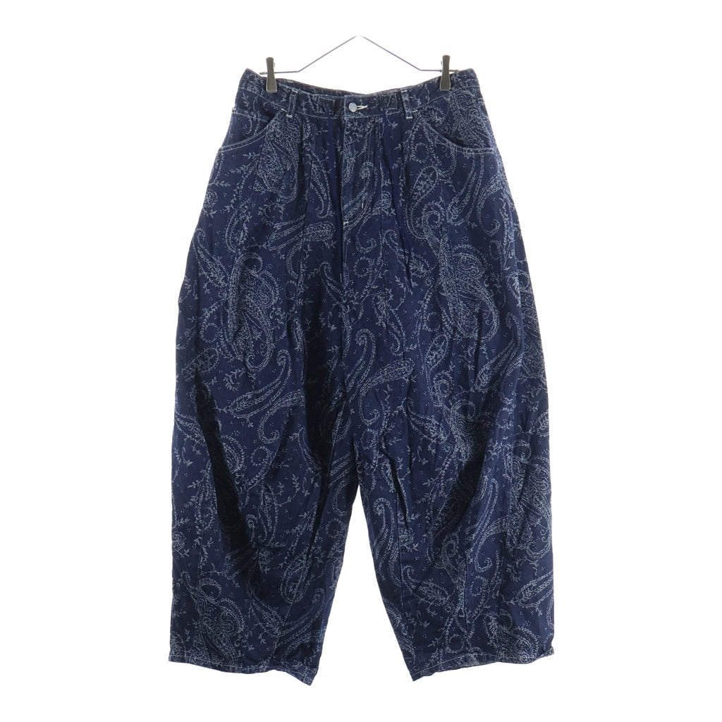 Needles(ニードルス) 23AW H.D Pants Jean 10oz Denim Paisley Jq NS167 ヒザデルパンツ ペイズリー柄デニムワイドパンツ インディゴ