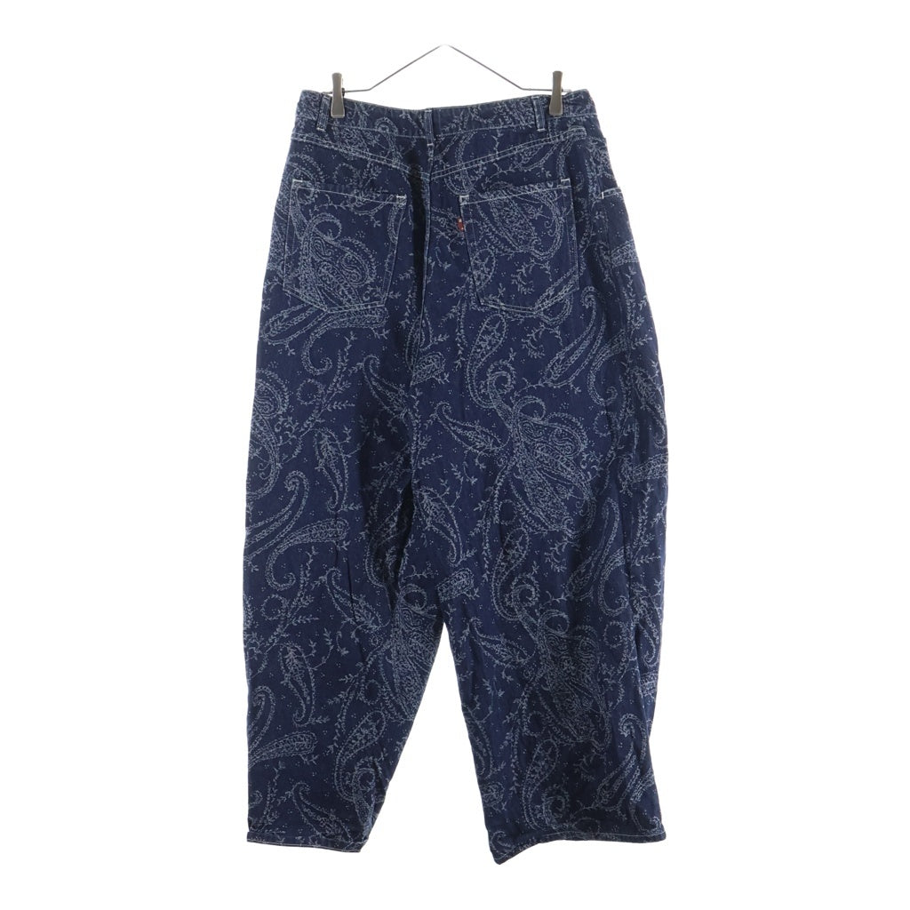 Needles(ニードルス) 23AW H.D Pants Jean 10oz Denim Paisley Jq NS167 ヒザデルパンツ ペイズリー柄デニムワイドパンツ インディゴ