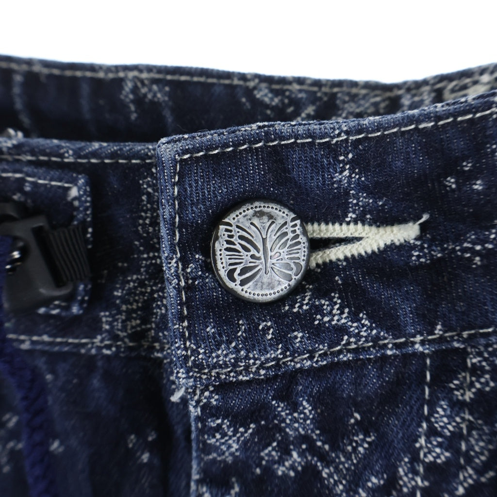 Needles(ニードルス) 23AW H.D Pants Jean 10oz Denim Paisley Jq NS167 ヒザデルパンツ ペイズリー柄デニムワイドパンツ インディゴ