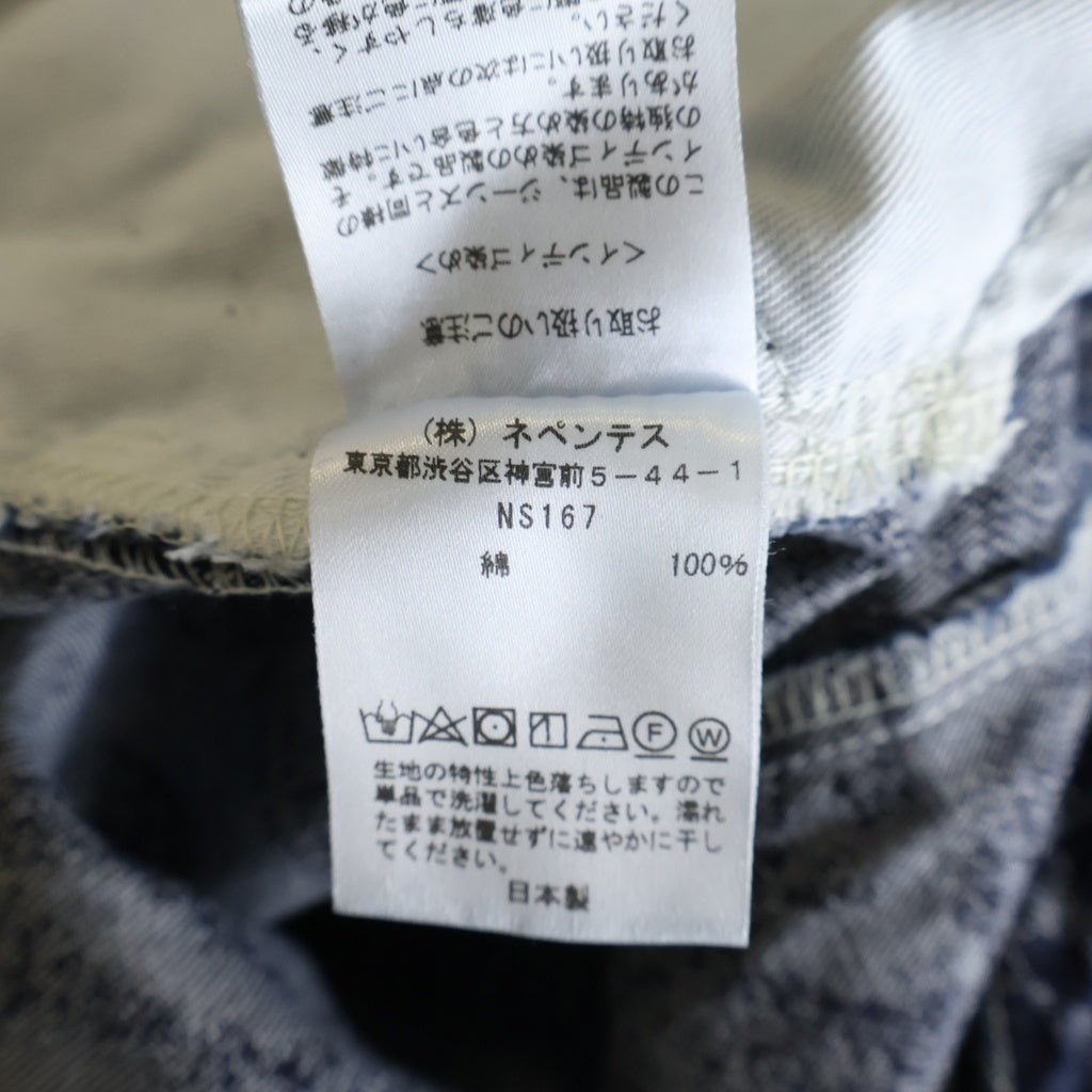 Needles(ニードルス) 23AW H.D Pants Jean 10oz Denim Paisley Jq NS167 ヒザデルパンツ ペイズリー柄デニムワイドパンツ インディゴ