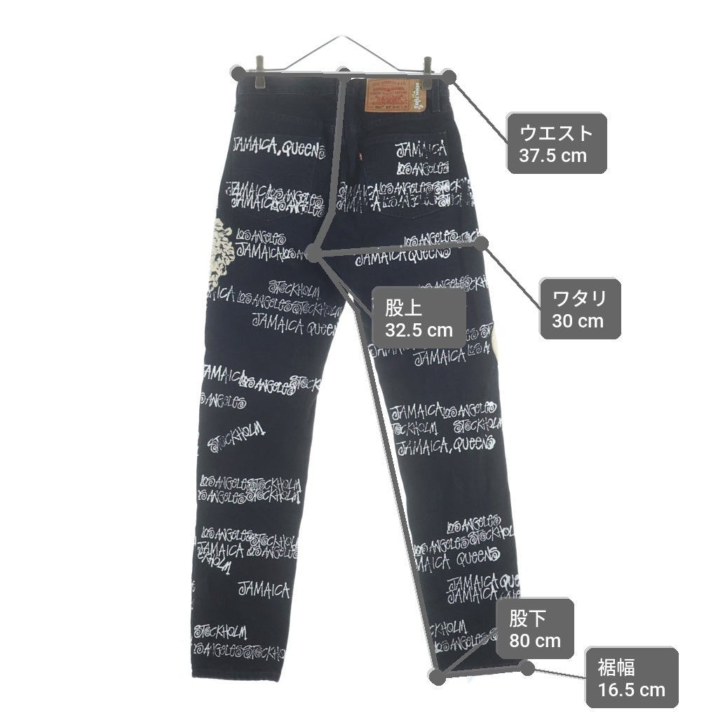DENIM TEARS(デニムティアーズ) x Stussy x Our Legacy DENIM PANTS ×ステューシー ×アワーレガシー ストレートデニムパンツ ブラック
