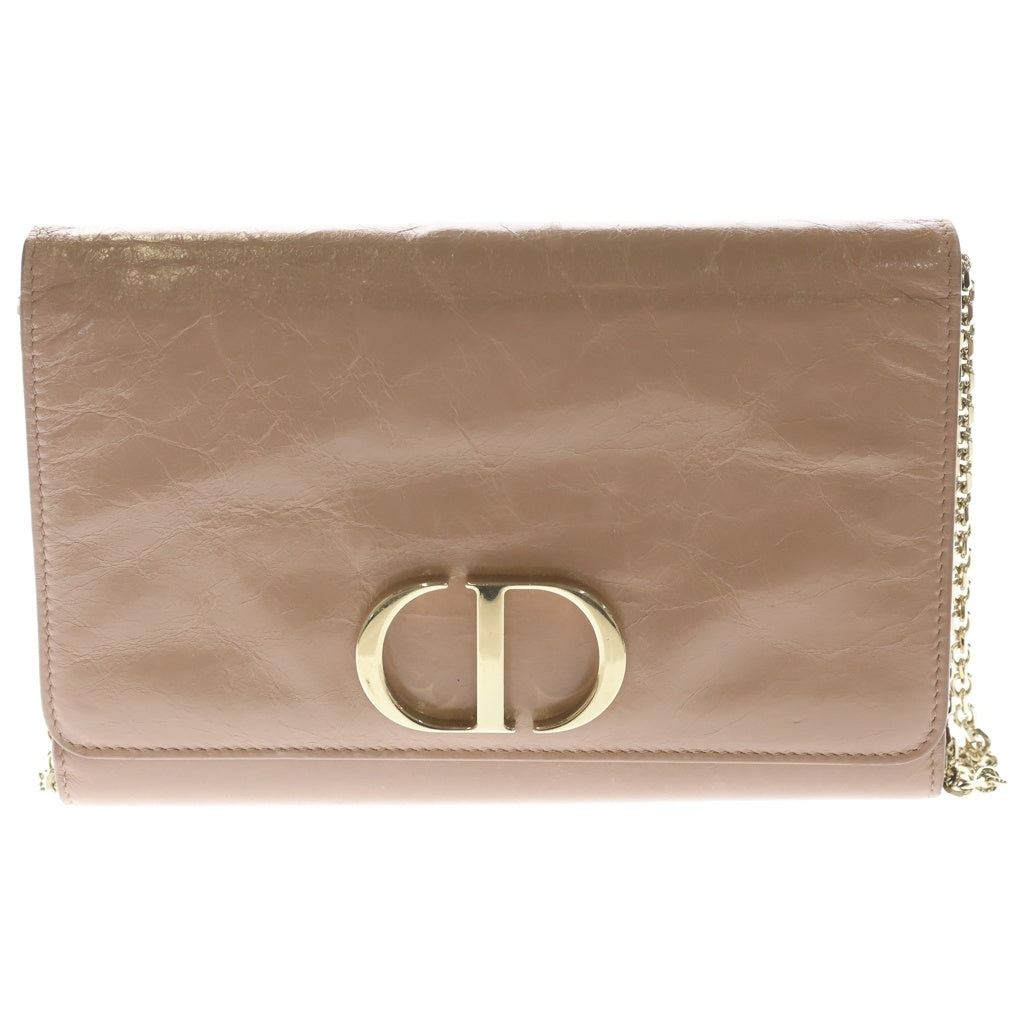 DIOR(ディオール) 30 Montaigne Wallet モンテーニュ チェーンレザーウォレット ピンク レディース