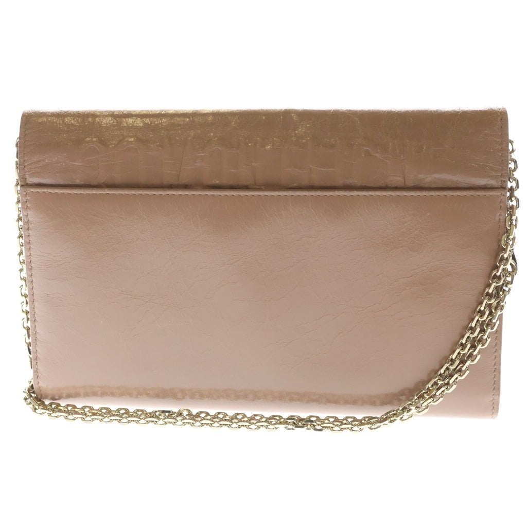 DIOR(ディオール) 30 Montaigne Wallet モンテーニュ チェーンレザーウォレット ピンク レディース