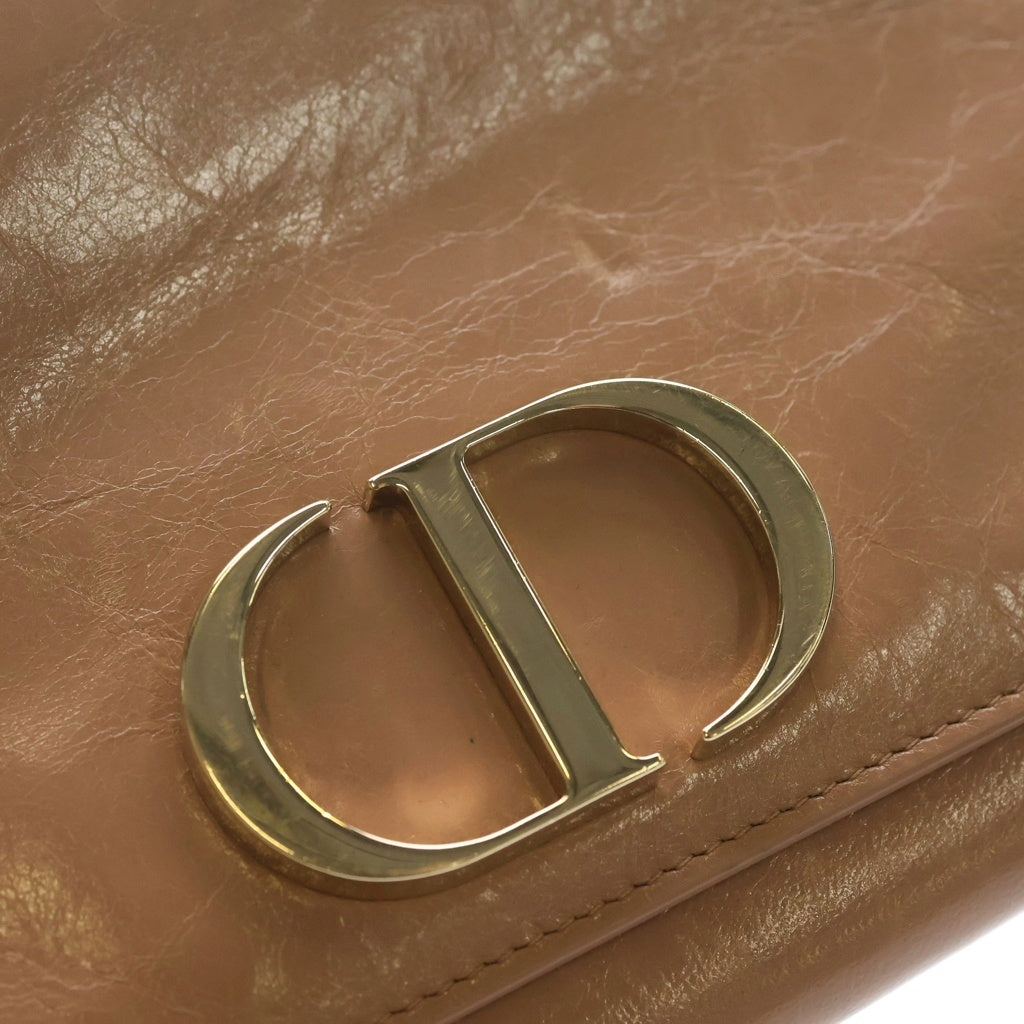 DIOR(ディオール) 30 Montaigne Wallet モンテーニュ チェーンレザーウォレット ピンク レディース