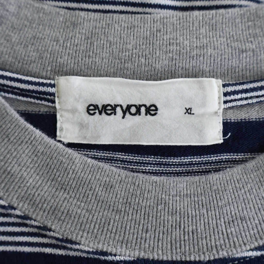 everyone(エブリワン) Border Long Sleeve T-Shirt ボーダー長袖Tシャツ ロンT グレー EV24-CS20