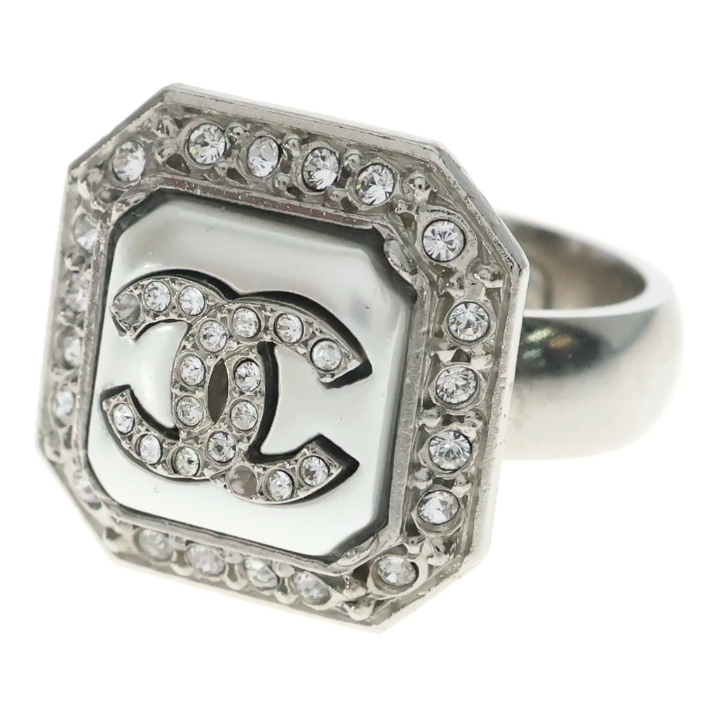 CHANEL(シャネル) Ring ココマーク ラインストーン装飾 リング シルバー