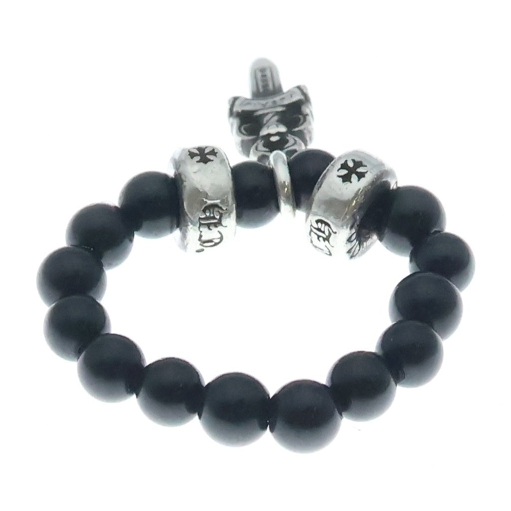 CHROME HEARTS(クロムハーツ) DAGGER CHARM BEAD RING ダガーチャーム ビーズリング シルバー/ブラック