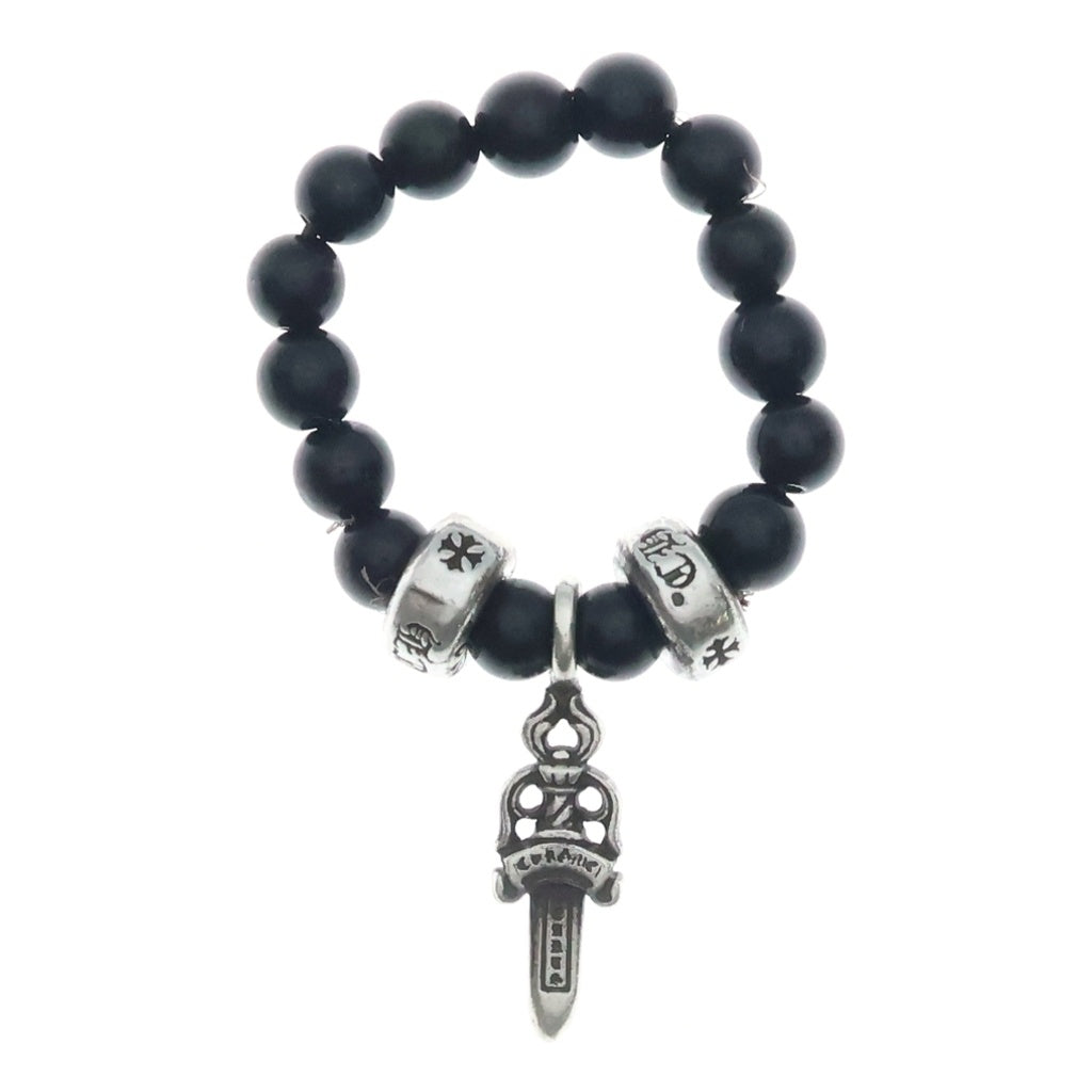CHROME HEARTS(クロムハーツ) DAGGER CHARM BEAD RING ダガーチャーム ビーズリング シルバー/ブラック