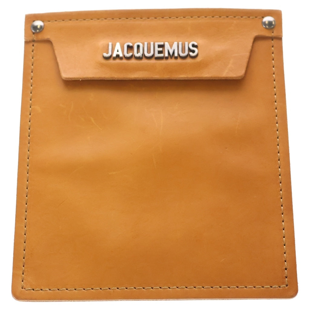 JACQUEMUS(ジャックムス) Leather Pocket ロゴプレート レザーポケット ブラウン