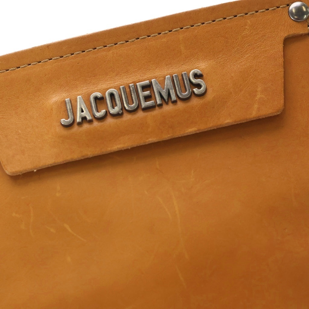 JACQUEMUS(ジャックムス) Leather Pocket ロゴプレート レザーポケット ブラウン