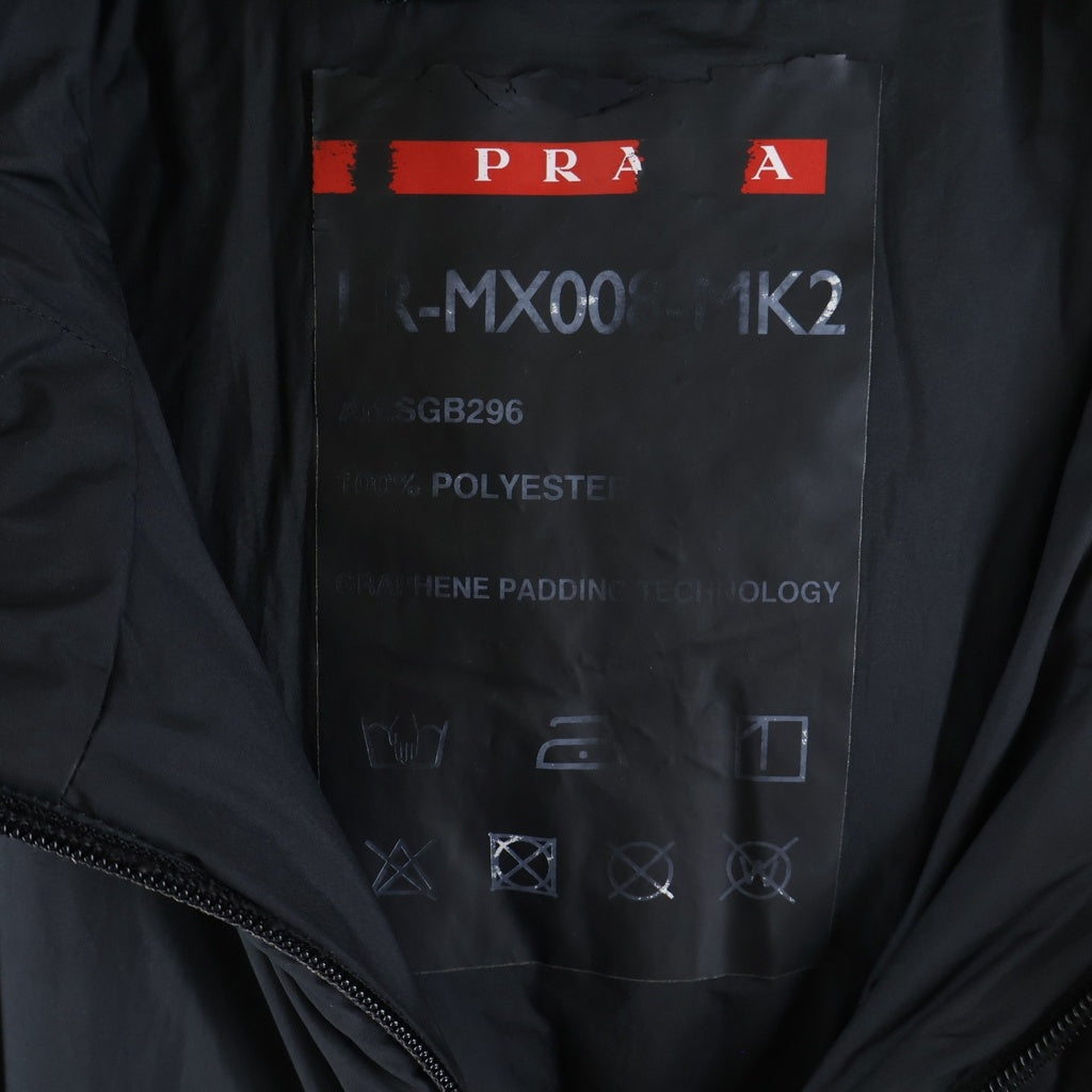 PRADA SPORT(プラダ スポーツ) 21AW BEYOND THE LINE ラバーロゴ パデットダブルジップアップジャケット ブラック LR-MX008-MK2 SGB296 S192