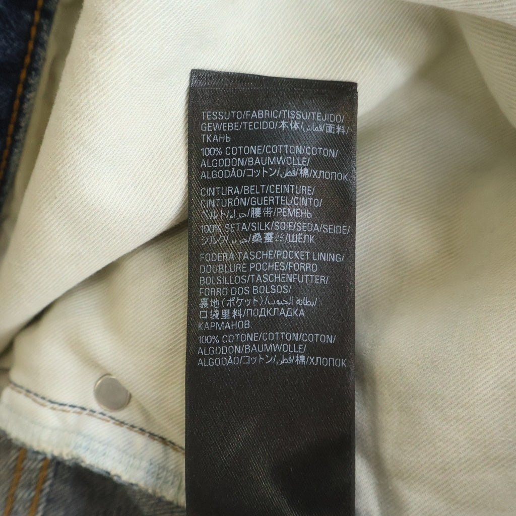 BALENCIAGA(バレンシアガ) George V BAGGY PANTS 814161 TRW62 総柄ドローコード バギーデニムワイドパンツ インディゴ