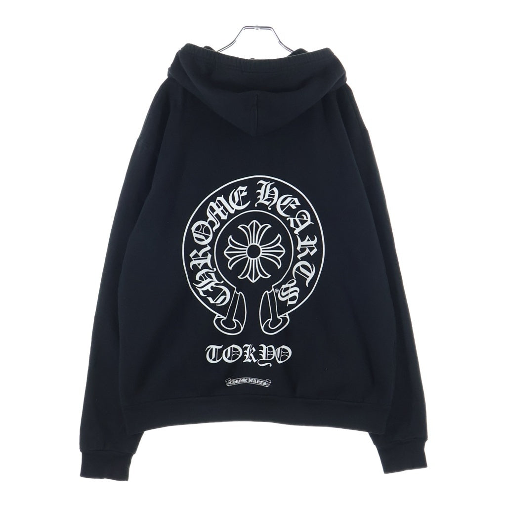 CHROME HEARTS(クロムハーツ) SWTSHRT HD ZIP 東京限定バックホースシュープリントダガージップパーカー フーディ ブラック