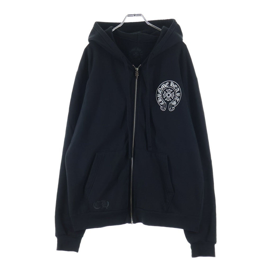 CHROME HEARTS(クロムハーツ) SWTSHRT HD ZIP 東京限定バックホースシュープリントダガージップパーカー フーディ ブラック