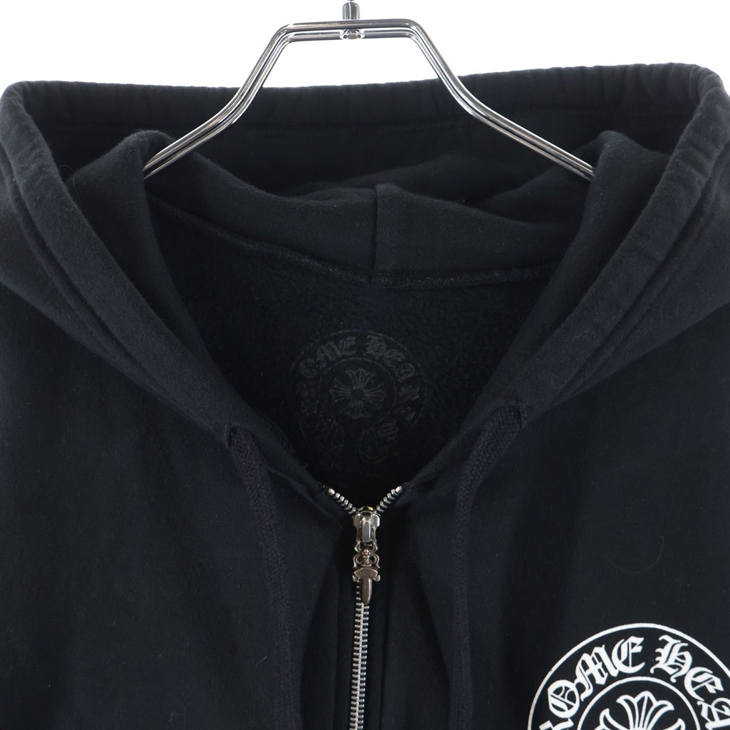 CHROME HEARTS(クロムハーツ) SWTSHRT HD ZIP 東京限定バックホースシュープリントダガージップパーカー フーディ ブラック