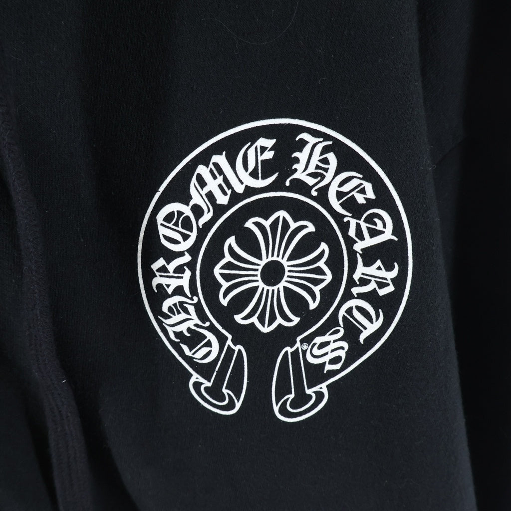 CHROME HEARTS(クロムハーツ) SWTSHRT HD ZIP 東京限定バックホースシュープリントダガージップパーカー フーディ ブラック