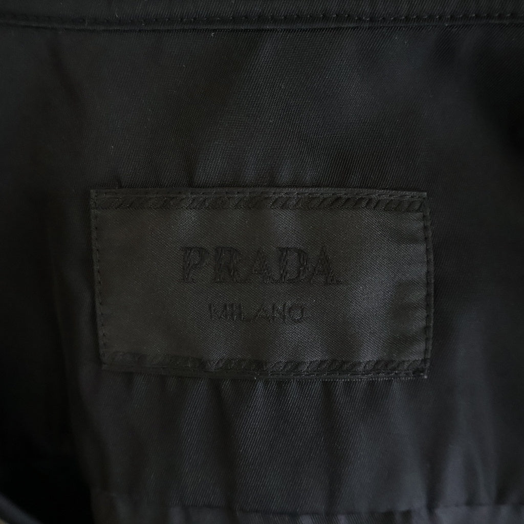 PRADA(プラダ) Re-Nylon Oversize Shirt トライアングルロゴ リナイロン 長袖シャツ ブラック SC601