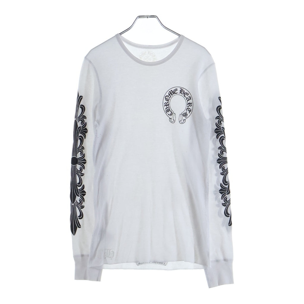 CHROME HEARTS(クロムハーツ) Thermal L S 袖フローラルプリントサーマル長袖カットソー ホワイト