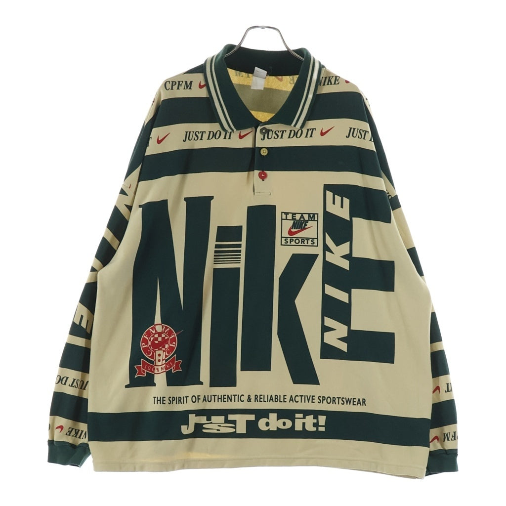 NIKE(ナイキ) 21SS xCPFM Longsleeve Polo DA2592-397 xカクタスプラントフリーマーケット 襟付き ポロ ロングスリーブカットソー グリーン/ベージュ
