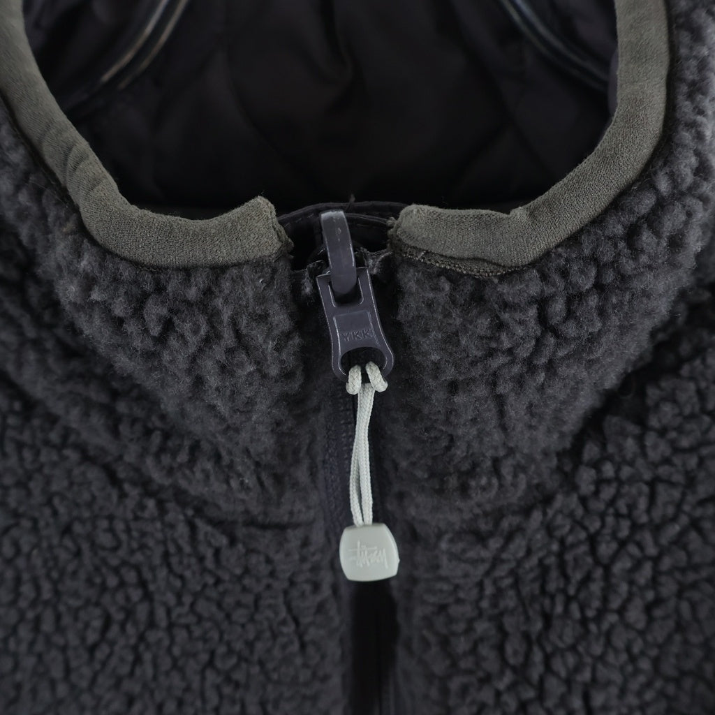 STUSSY(ステューシー) キルティング フリース リバーシブルジャケット グレー