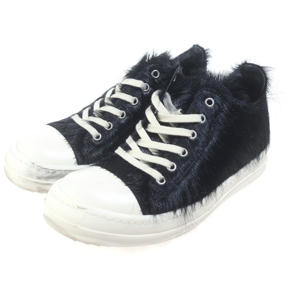 Rick Owens(リックオウエンス) CALF HAIR LOW RAMONES カーフヘア ラモーンズ ローカットスニーカー ブラック -