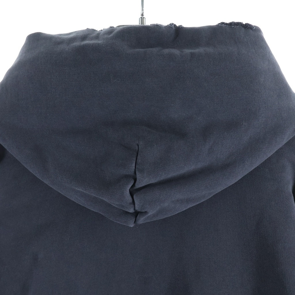 BALENCIAGA(バレンシアガ) 24AW Paris Hoodie パリ リバティー ダメージ加工 プルオーバースウェットパーカー フーディー ブラック 739024 TQVS1 739024 TQVS1