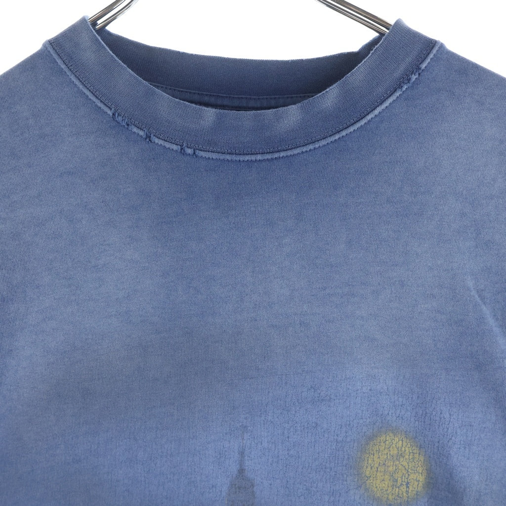 BALENCIAGA(バレンシアガ) 24SS Paris T-Shirt パリ リバティー ダメージ加工 半袖Tシャツ ネイビー 739024 TQVS1 739028 TQVO1