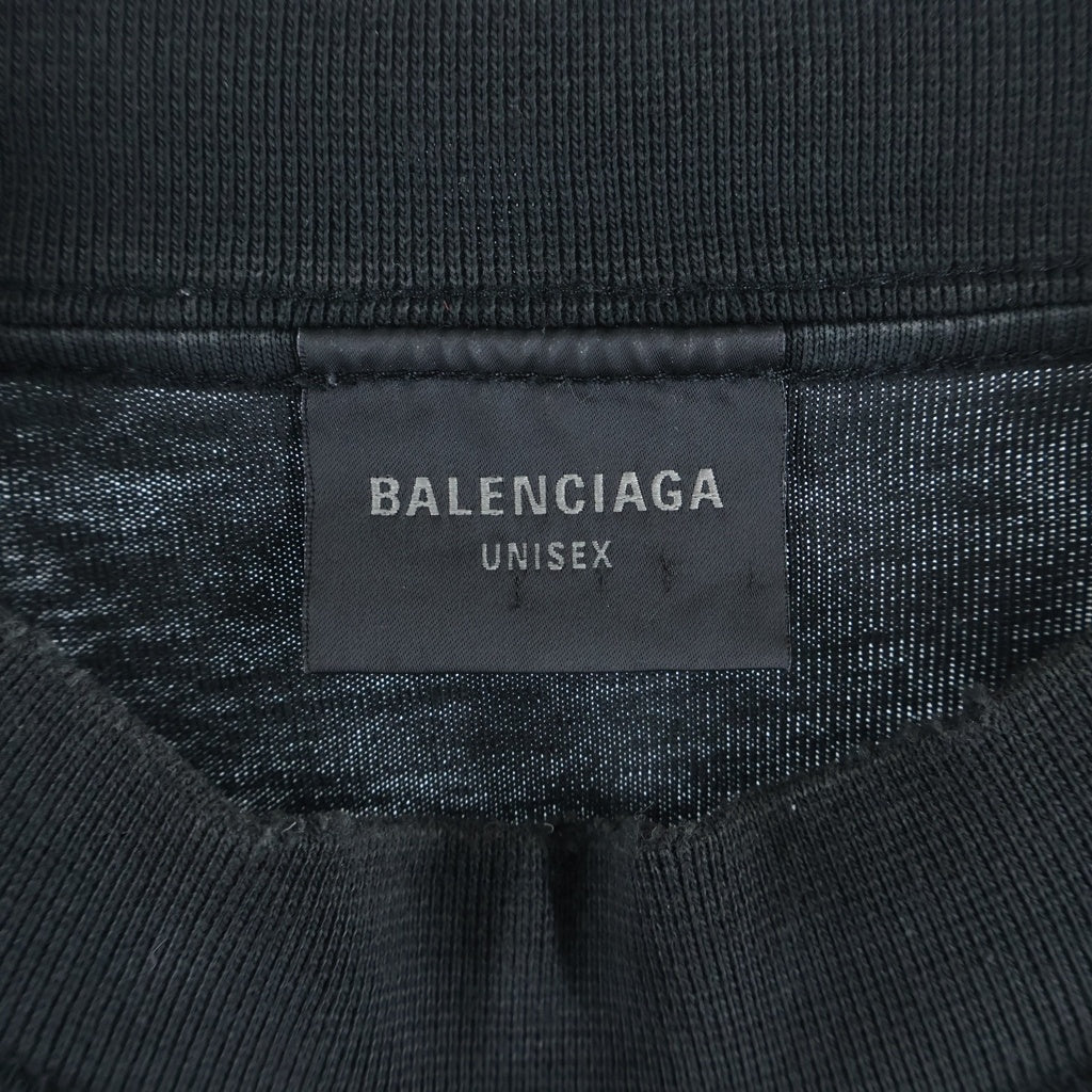 BALENCIAGA(バレンシアガ) 24SS Antwerpen Inside Out ダメージ加工 半袖Tシャツ ブラック787358 TQVP7 787358 TQVP7