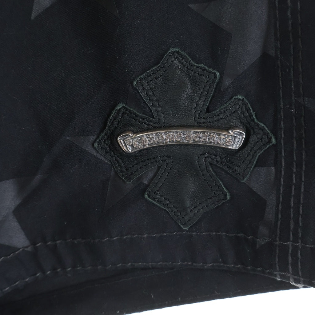 CHROME HEARTS(クロムハーツ) STAR SHORTS CHプラス レザーパッチ スタープリント ショーツ ハーフパンツ ショーツ ブラック