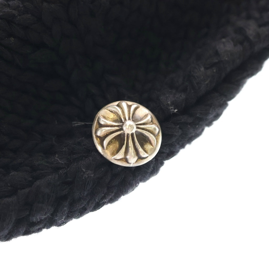CHROME HEARTS(クロムハーツ) BEANIE CROSS PATCH スモールCHクロス クロスパッチ付き ビーニー ニット帽 ブラック