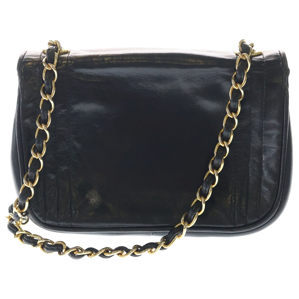 CHANEL(シャネル) ココマーク ラムスキン プッシュロック チェーンショルダーバッグ ブラック レディース