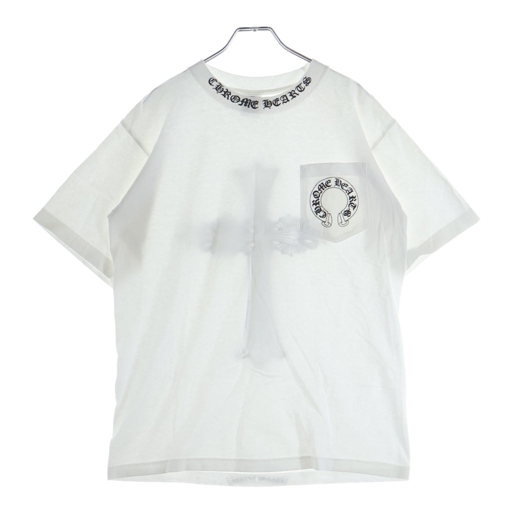 CHROME HEARTS(クロムハーツ) OLD FLORAL T-SHIRT オールド バックフローラルクロス ネックロゴ半袖Tシャツ ホワイト